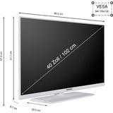 Telefunken XF40TO750M-W, LED-Fernseher 102 cm (40 Zoll), weiß, FullHD, Triple Tuner, Mediaplayer, Smart-TV