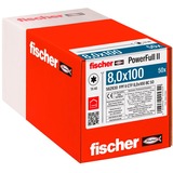 fischer Holzbauschraube PowerFull II 8,0x100 Senkkopf TX VG 50 Stück, Vollgewinde, verzinkt