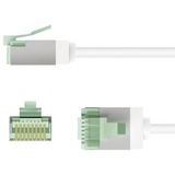 goobay Ultraflexibles Cat.8.1 Patchkabel slim, U/FTP weiß, 0,5 Meter, extrakurze Stecker