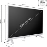 Telefunken XF32TO750S-W, LED-Fernseher 80 cm (32 Zoll), weiß, FullHD, Triple Tuner, Mediaplayer, Smart-TV