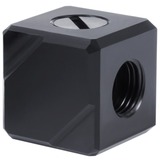 Alphacool Eiszapfen Anschlussterminal 4-Fach G1/4 IG, Verbindung schwarz, Black Acetal