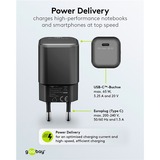 goobay USB-C Schnellladegerät Nano, PD, GaN, 65 Watt schwarz, 1x USB-C, Power Delivery 3.0