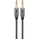 goobay Plus Audio Verbindungskabel AUX 3,5mm stereo schwarz/silber, 0,5 Meter