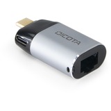 DICOTA Mini Adapter D32048, USB-C > Ethernet silber, PD 100 Watt