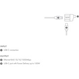 DICOTA Mini Adapter D32048, USB-C > Ethernet silber, PD 100 Watt