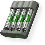 GP Batteries USB Akkuladegerät B441, mit 4 Ladeslots grau, inkl. 4x GP Akkus AAA 850mAh