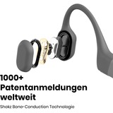 Shokz OpenRun, Kopfhörer grau, Bluetooth, Laden über magnetische Induktion