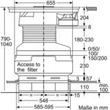 Bosch PKM845F11E Serie | 6, Autarkes Kochfeld schwarz/edelstahl, mit integriertem Dunstabzug