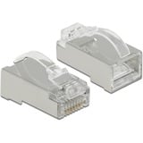 DeLOCK RJ-45 Crimp+Cut+Curve Stecker Cat.6 STP transparent, 20 Stück