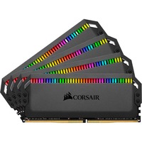 Corsair DIMM 128 GB DDR4-3200 (4x 32 GB) Quad-Kit, Arbeitsspeicher schwarz, CMT128GX4M4E3200C16, Dominator Platinum RGB, INTEL XMP