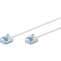 goobay Ultraflexibles Cat.6a Patchkabel slim, U/UTP weiß, 2 Meter, extrakurze Stecker