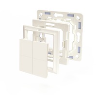 Shelly Adapter Gira & Merten, für Blu Wall Switch 4 Wandtaster Elfenbein