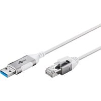 goobay Ethernet-Adapterkabel USB-A 3.2 Gen1 > RJ-45, Slim weiß, 3 Meter