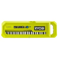 Ryobi Steckschlüssel-Set RHRS20PC, 3/8" grün/grau, 20-teilig, mit 3/8" Umschaltknarre
