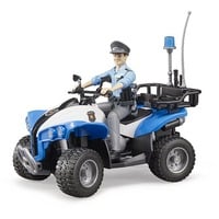 bruder Polizei-Quad mit Polizist und Ausstattung, Modellfahrzeug blau/weiß