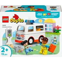 LEGO 10447 DUPLO Town Rettungswagen mit Fahrer, Konstruktionsspielzeug 