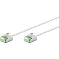 goobay Ultraflexibles Cat.8.1 Patchkabel slim, U/FTP weiß, 0,5 Meter, extrakurze Stecker