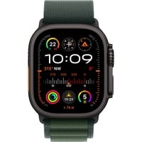 Apple Watch Ultra 2, Smartwatch schwarz, 49 mm, Alpine Loop dunkelgrün, Titangehäuse, Cellular