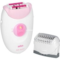 Braun Silk-épil 3-031, Epiliergerät weiß/lila, incl. Rasieraufsatz, Trimmeraufsatz für sensible Bereiche