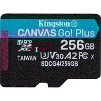 Kingston Canvas Go! Plus 256 GB microSDXC, Speicherkarte schwarz, UHS-I U3, Class 10, V30, A2