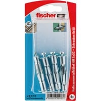 fischer Hohlraum-Metalldübel HM 5x52 SK silber, 4 Stück, mit Schraube