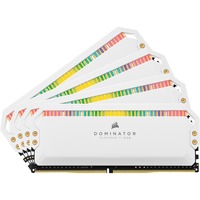 Corsair DIMM 32 GB DDR4-3200 (4x 8 GB) Quad-Kit, für AMD Optimiert , Arbeitsspeicher weiß, CMT32GX4M4Z3200C16W, Dominator Platinum RGB, INTEL XMP