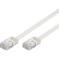 goobay Patchkabel RJ-45 Stecker > RJ-45 Stecker weiß, 150cm, flach, Cat.5e U/UTP